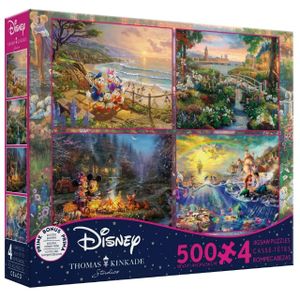 Ceaco 3677-1 Thomas Kinkade: Disney 4 in 1 Interlocking Jigsaw Puzzle