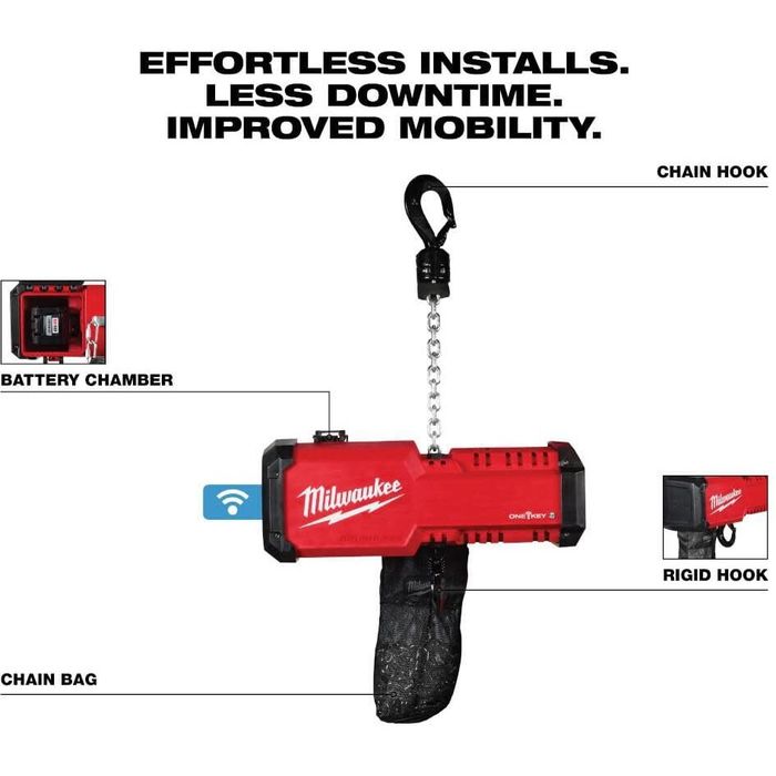 Wholesale Refurbished Milwaukee M18 Compact 1 Ton Cordless Chain Hoist ...