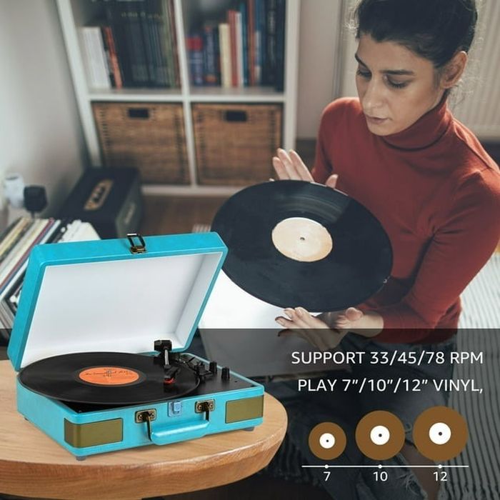 Wholesale RetroAudio RetroAudio W06-Blue Portable Suitcase Vinyl Record ...
